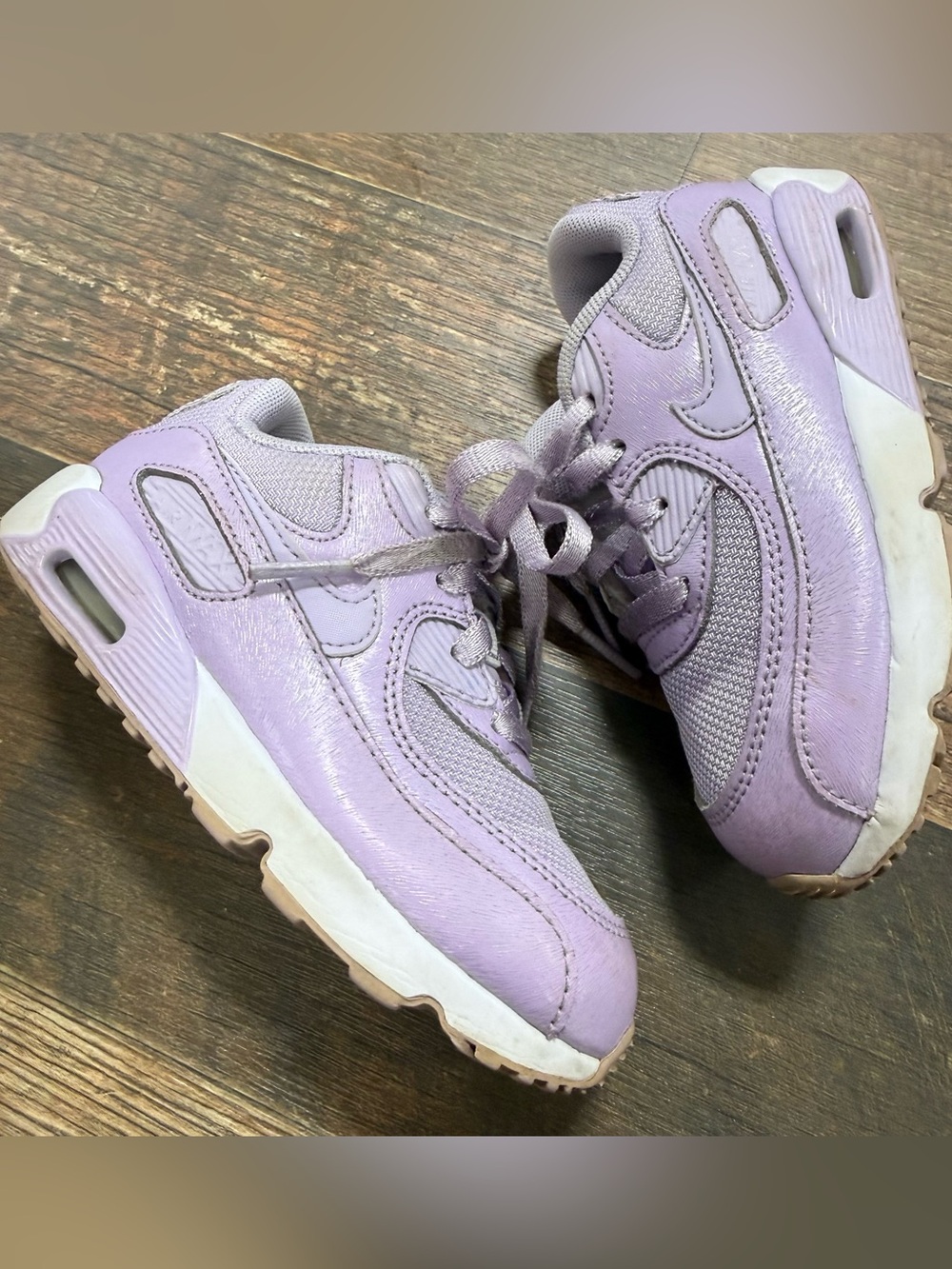 Nike Air Max 90 Kids Toddler Sz 9 Sneakers Light Purple Violet White 880306-500